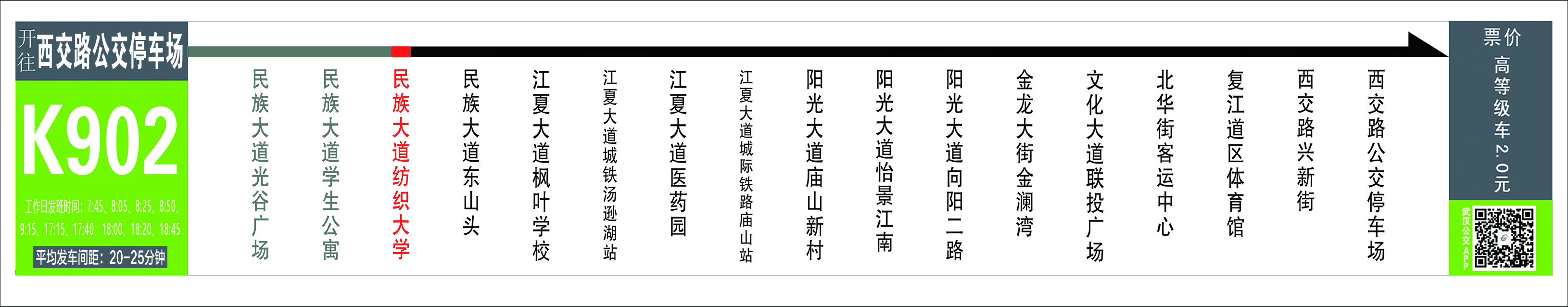 武汉20条大站快线路线、运营时间、站点及票价